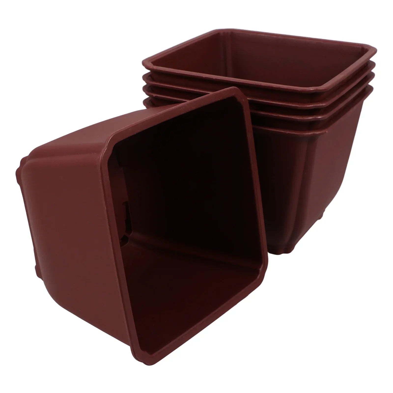 5 Pcs Square Flowerpot Cactus Planter Outdoor Nursery Containers Plastic Bonsai Vase Garden Supplies Planters For Large Pots