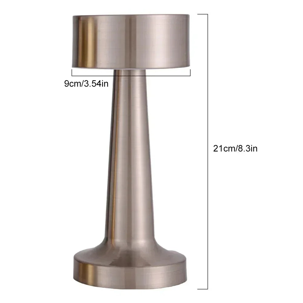 Rechargeable Retro Table Lamp Metal Touch Decor for Bar Coffee Table Restaurant Decoration Light Desk LED Night Lights
