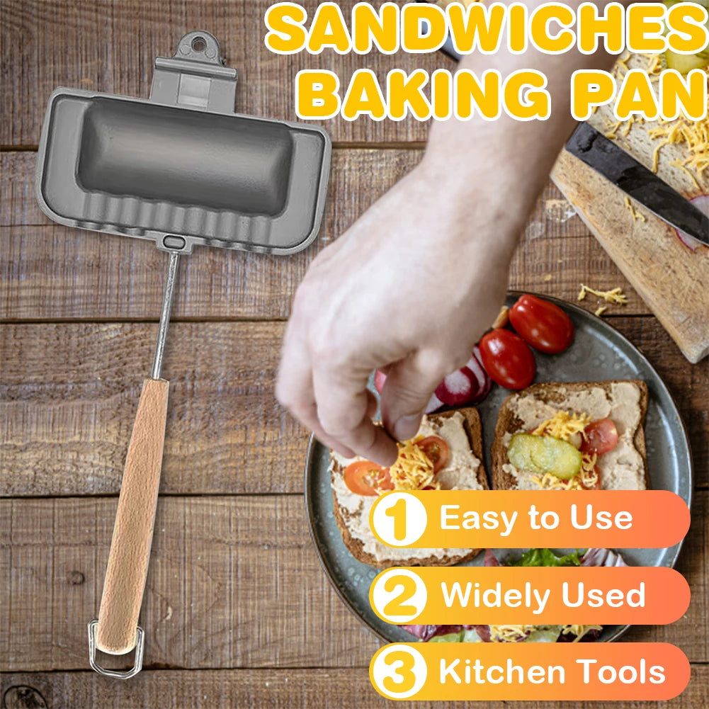 Double-Sided Sandwich Fry Pan Easy To Clean Pancakes Grill Pan High Temperature Resistant Applicable Gas Cooker Kitchen Gadgets