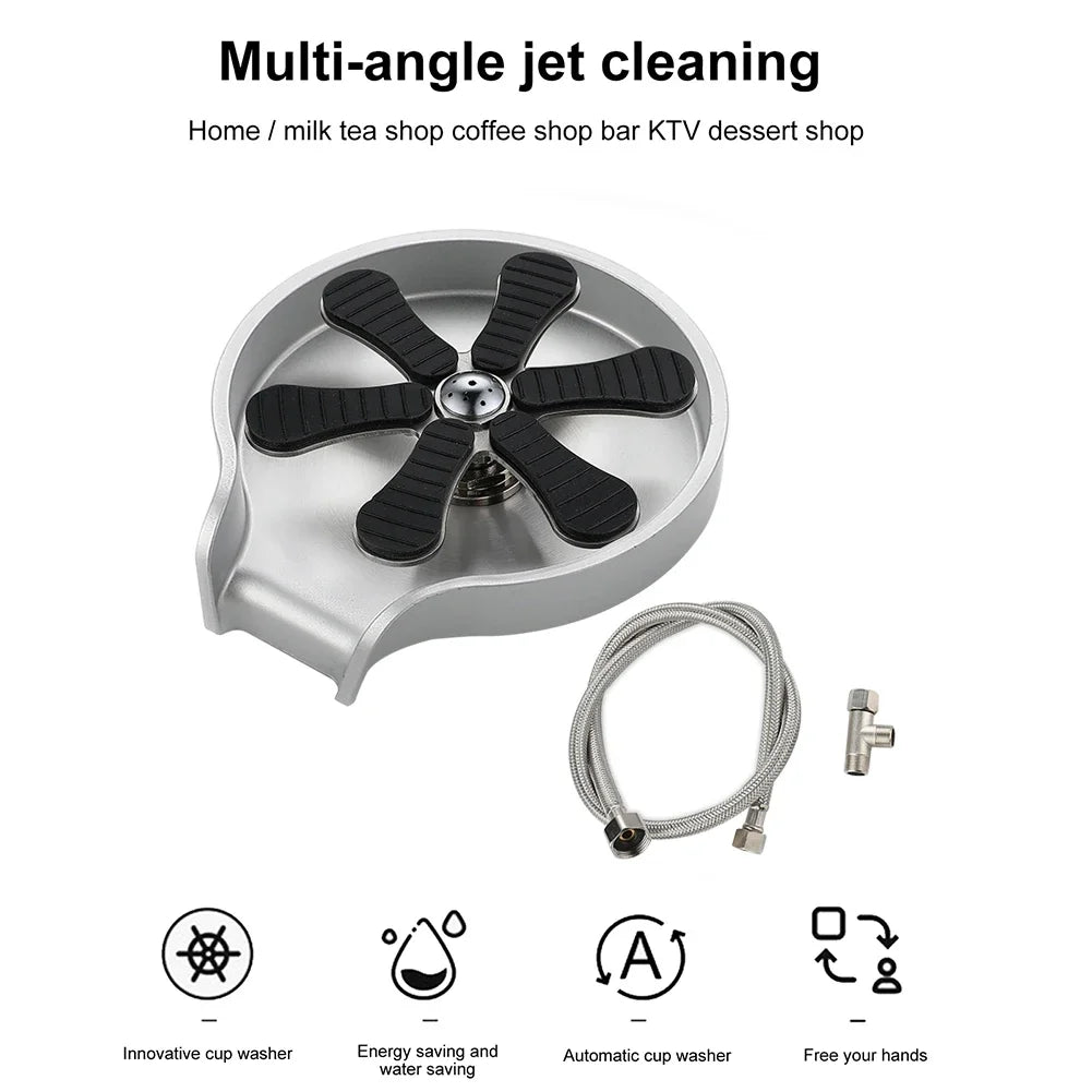 Kitchen Cup Washer High Pressure Automatic Cup Cleaner Multi-Angle Clean Cup Cleaner Machine for Beer Milk Bottle Tea Cup