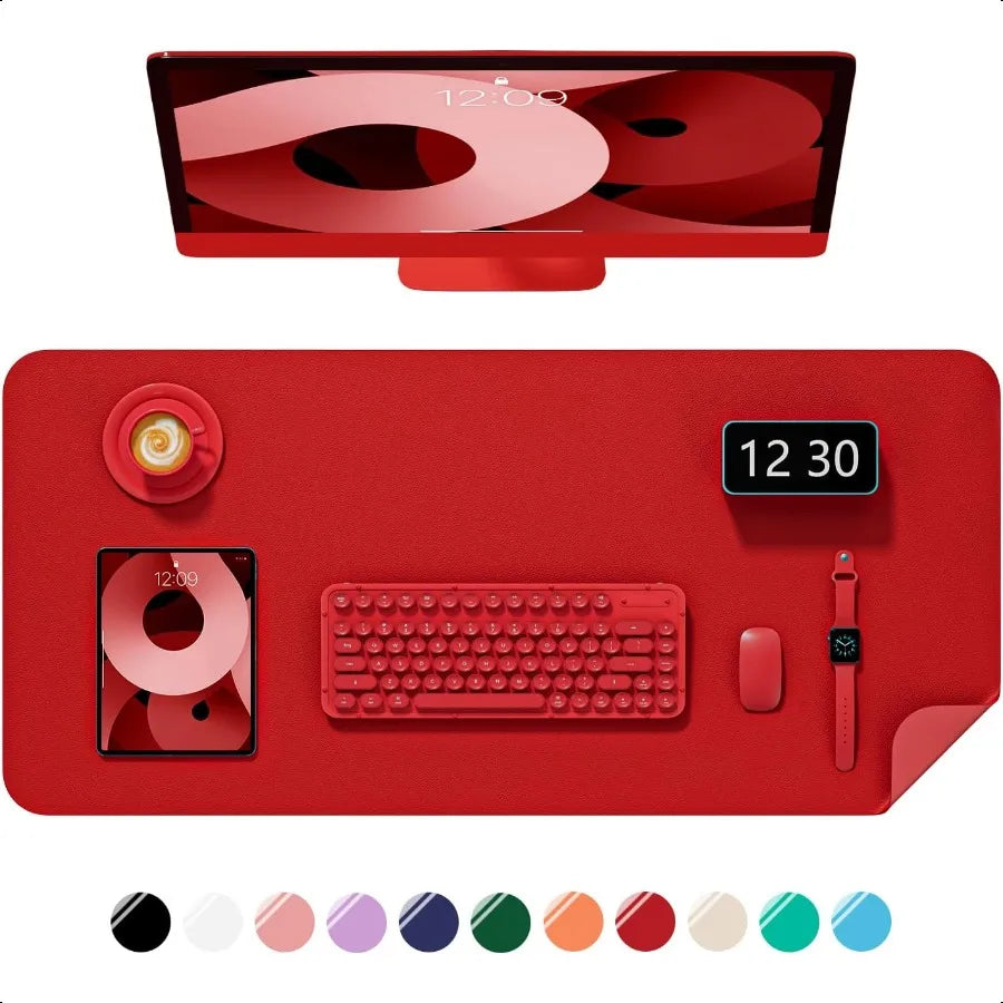 Desk Pad 23.6" x 13.8" PU Leather NonSlip Desk Mat Large Mouse Pad for Desktop Waterproof Laptop Computer Writing Mat for Offic