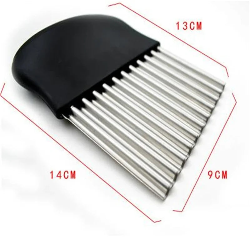 Potato Cutter Chip French Fry Maker Stainless Steel Wavy Knife French Fries Chopper Knife Chopper French Fry Kitchen Tools