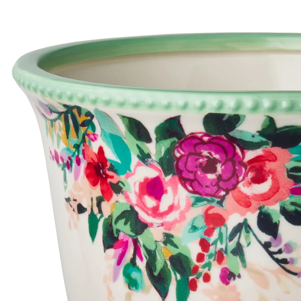 Handmade Ceramic Urn Planter 9 Inch Indoor Flower Pot Round Succulent Container Natural Accent Home Decor