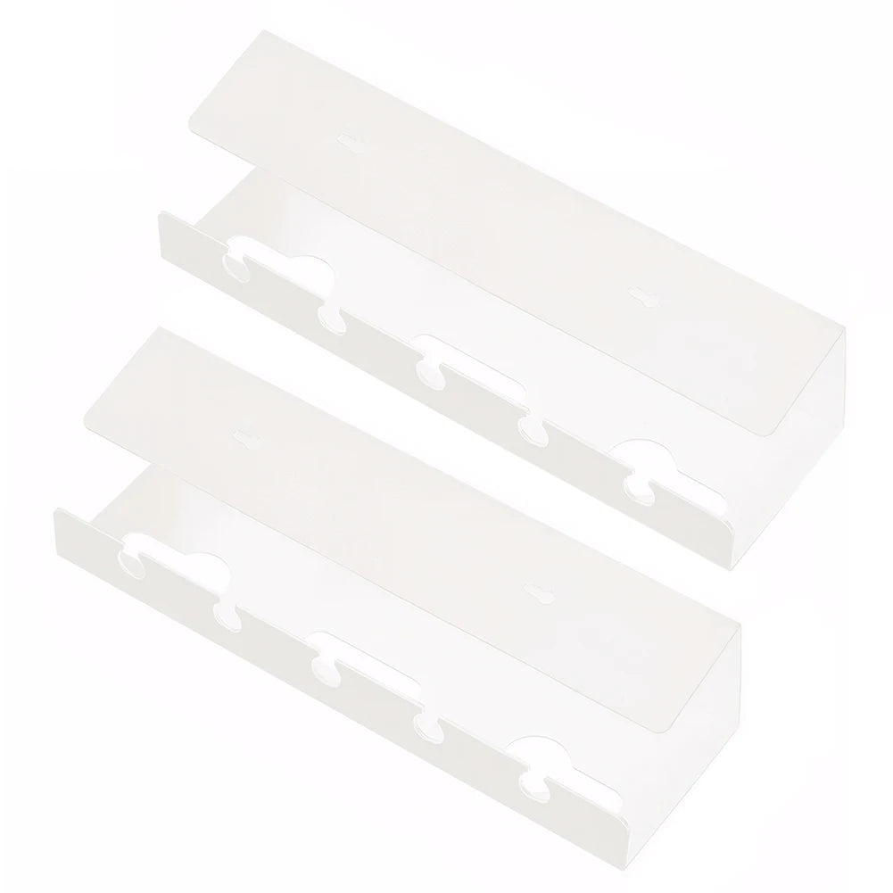 2Pcs Under Desk Cable Management Tray Self Adhesive Under Desk Cable Shelf No Punching Cable Storage Rack for Home Office