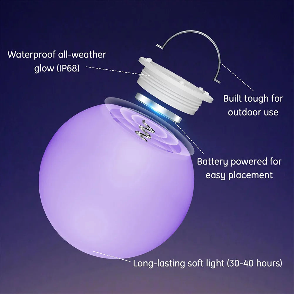 Outdoor Ball Floating Pool Light IP68 Waterproof Garden Luminous LED Ball Swimming Pool Luminous Ball for Garden Yard Pool Decor