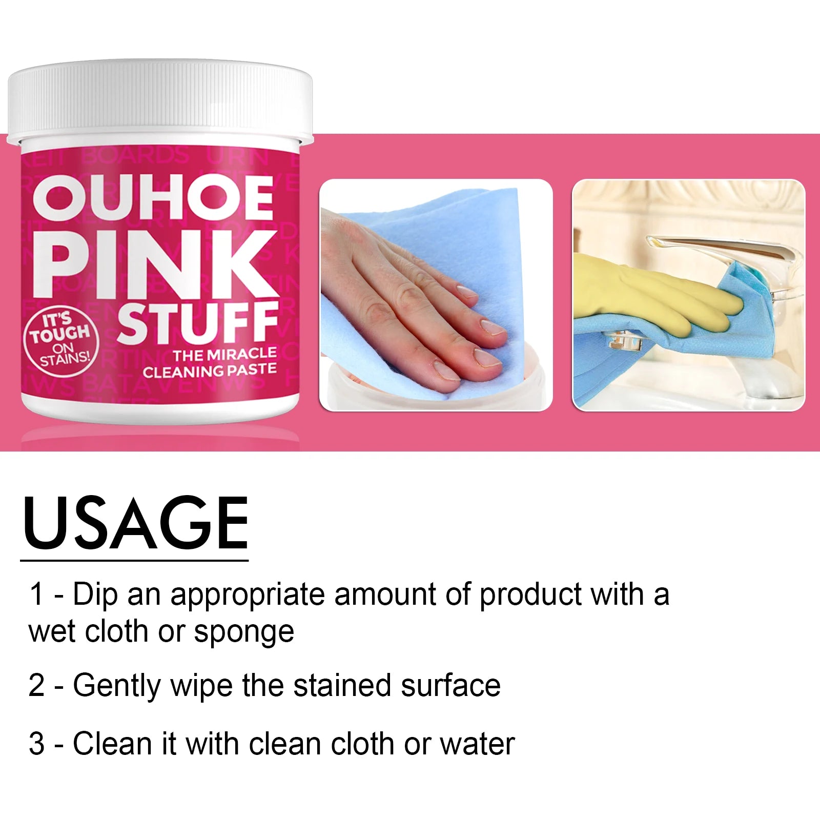 5pcs Household Cleaner Cream Multifunction Kitchen Heavy Oil Dust Stain Removal Powder Cookware Grease Cleaning Degreaser