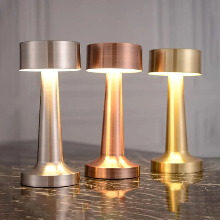 Rechargeable Retro Table Lamp Metal Touch Decor for Bar Coffee Table Restaurant Decoration Light Desk LED Night Lights
