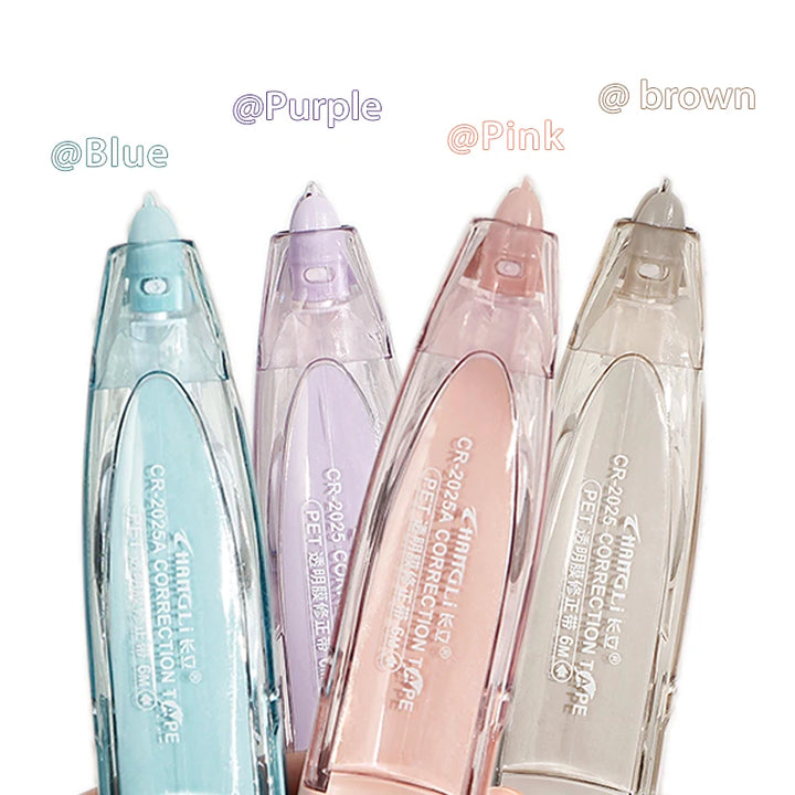 Refillable white out with 4 main bodies and 10 refills, portable correction tape for office and learning supplies