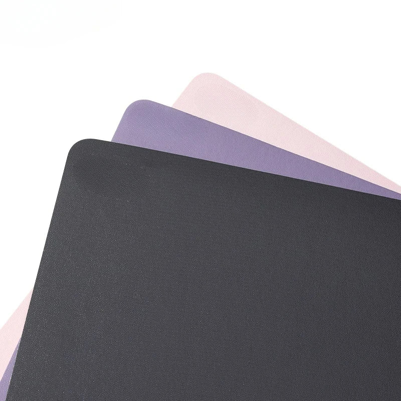 Simple Color PU Leather Mouse Mat Anti-slip Waterproof 26*21cm Mouse Pad School Supplies Office Accessories Desk Set