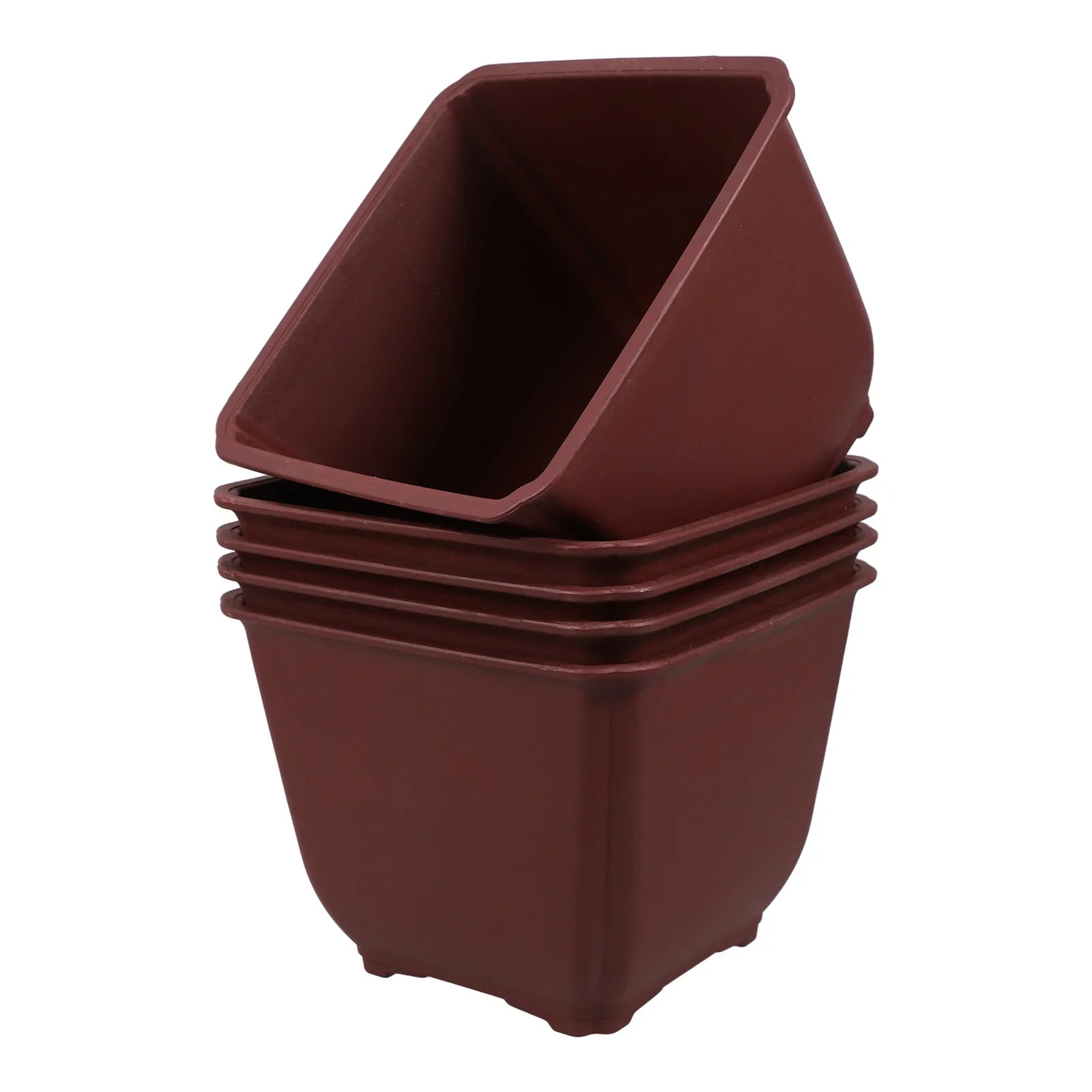 5 Pcs Square Flowerpot Cactus Planter Outdoor Nursery Containers Plastic Bonsai Vase Garden Supplies Planters For Large Pots