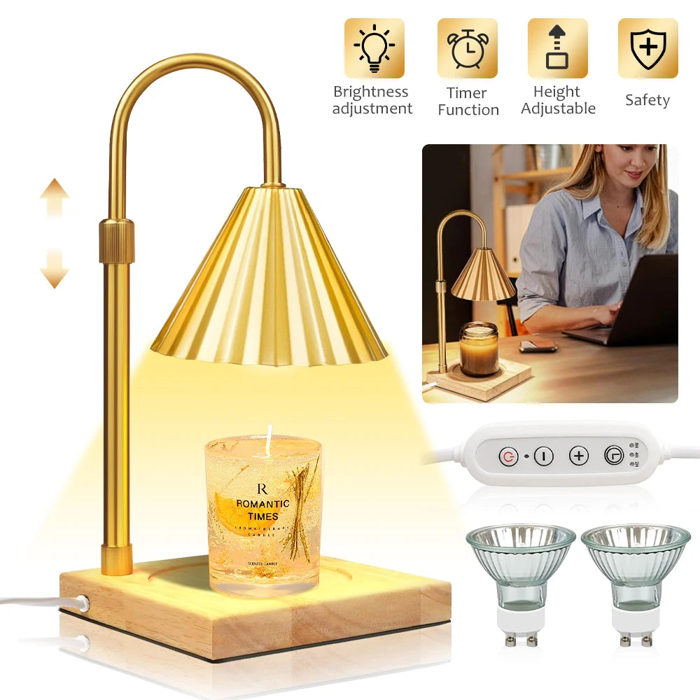 Modern Candle Warmer Table Lamps Metal Wax Burner Dimmable Aromatherapy Table Lamp Desk Lamp for Bedroom Living Room Atmosphere