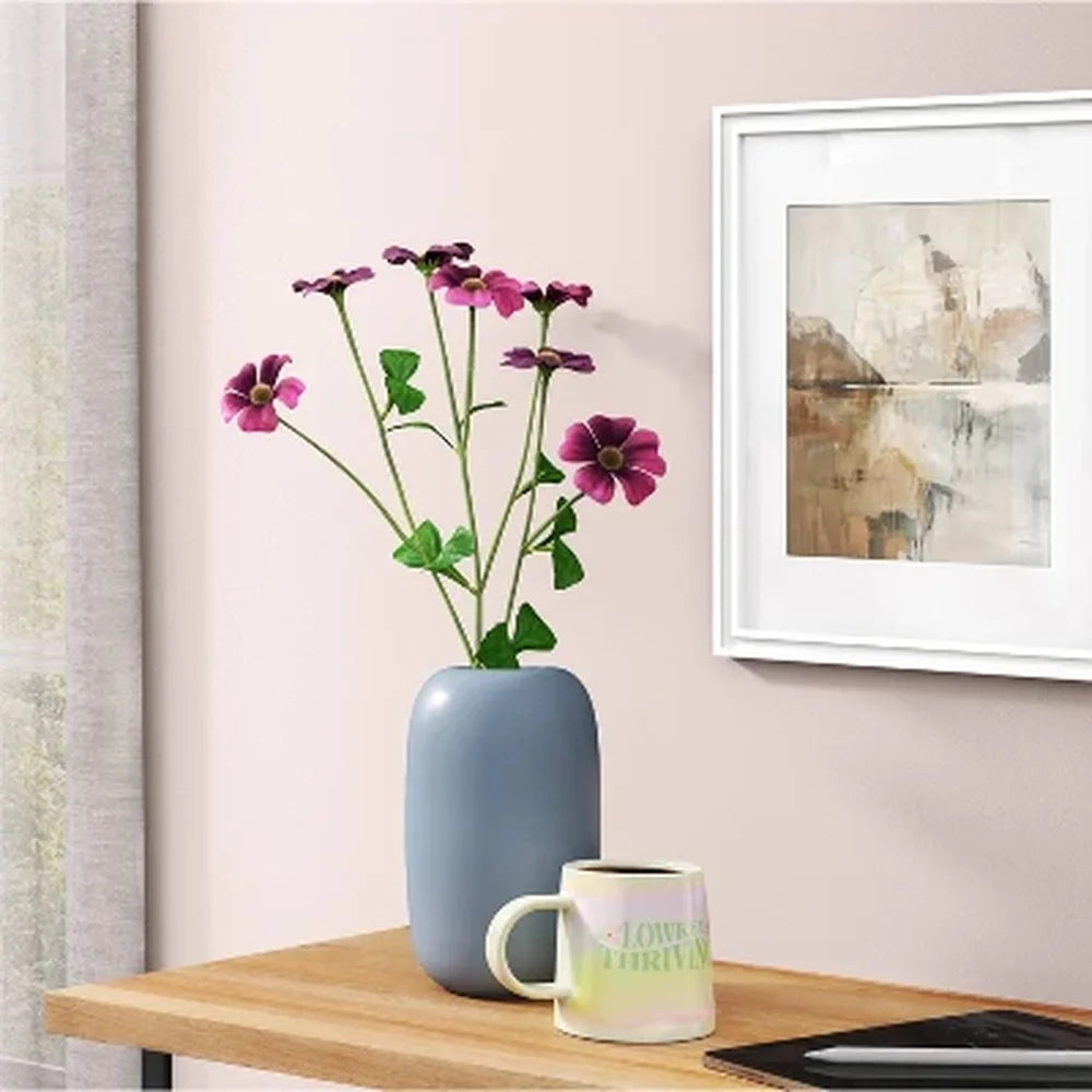 Ceramic Pill Decorative Vase Watertight Tabletop Centerpiece Flowers Home Decor Unique Accent Piece 8 Inches High