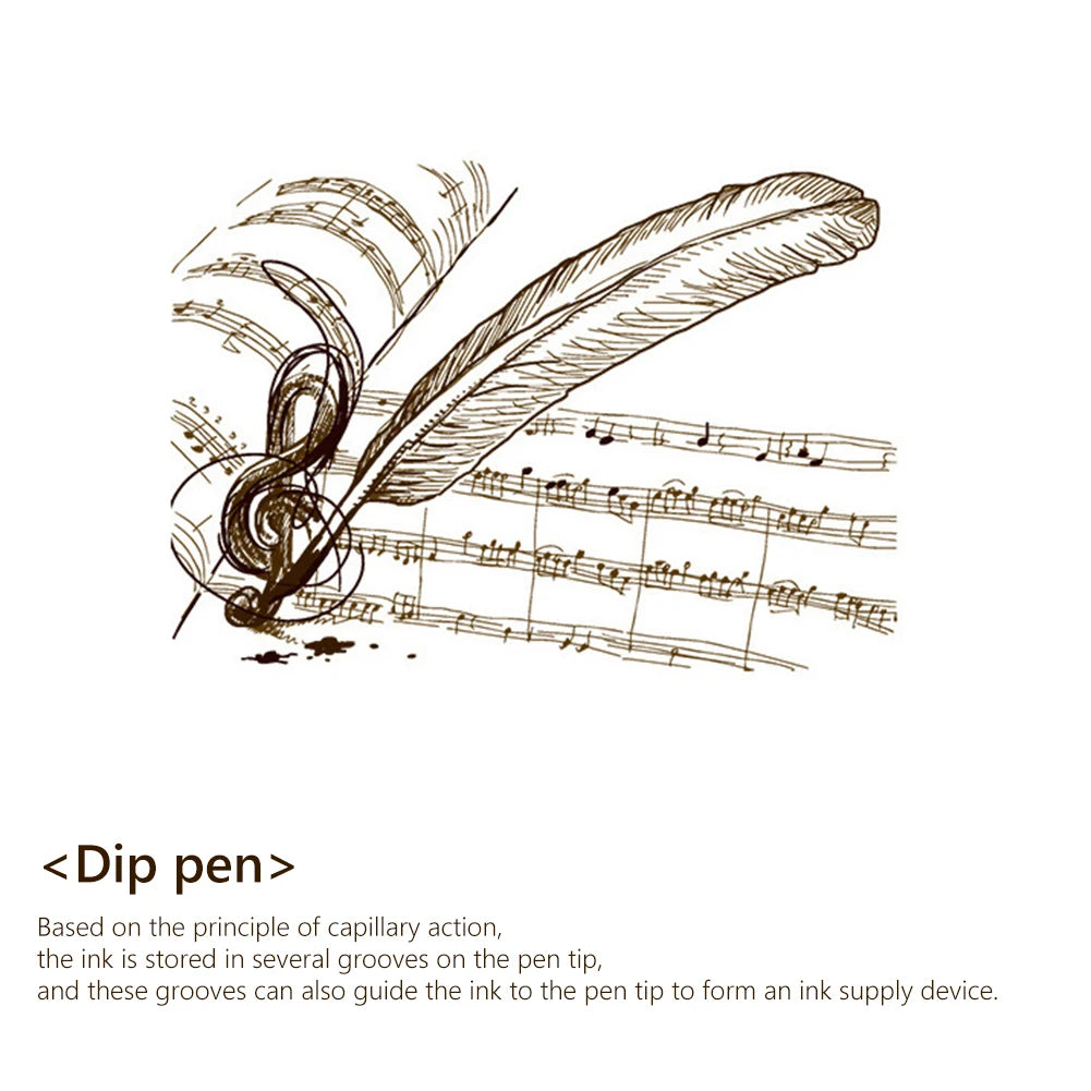 Retro Calligraphy Feather Dip Pen Writing Ink Bottle Stationery Birthday Gifts