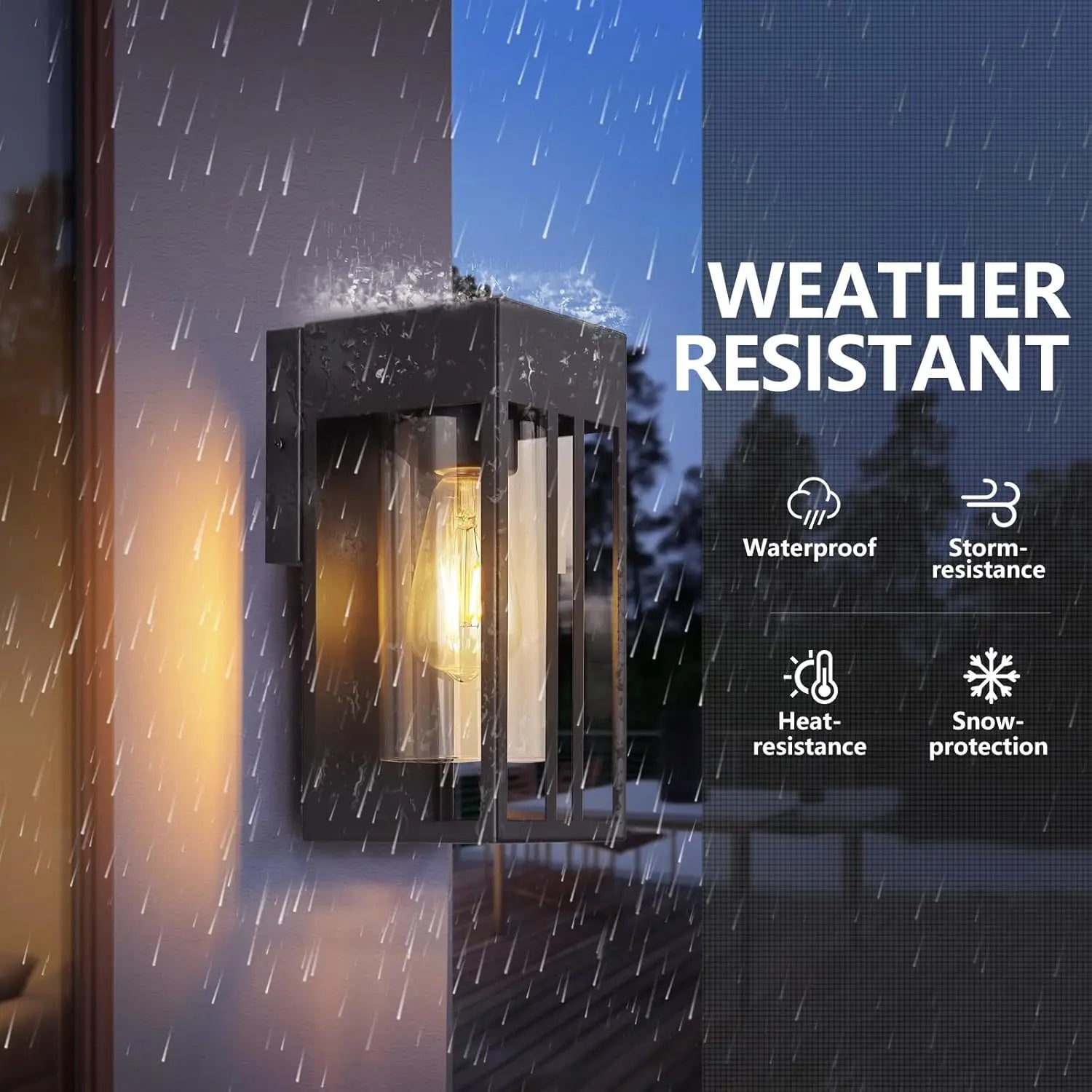 Porch light outdoor, matte black outdoor wall light strip E26 socket, suitable for front doors, garages, terraces or courtyards