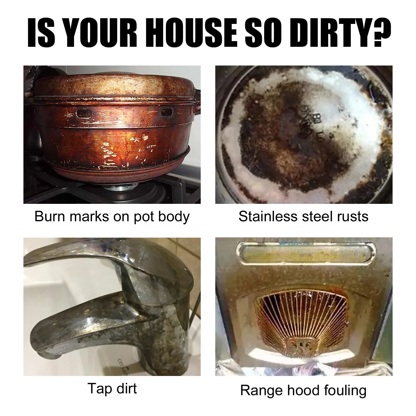 5pcs Household Cleaner Cream Multifunction Kitchen Heavy Oil Dust Stain Removal Powder Cookware Grease Cleaning Degreaser