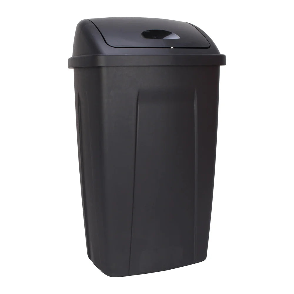 13 Gallon Durable Plastic Swing Top Trash Can Indoor Garbage Container Easy Clean Wastebasket Kitchen Office Bathroom