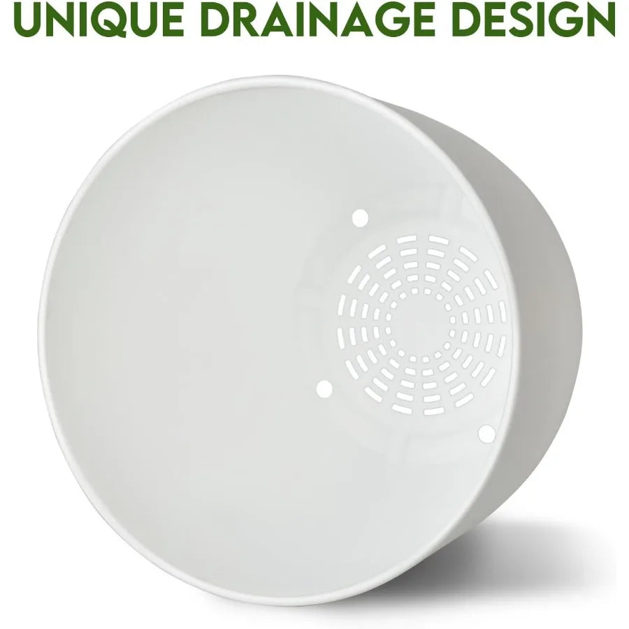 Plant Pots 8 Inch Set of 4 Flower Pots with Multi Mesh Drainage Holes Planters for Indoor Outdoor Garden Plants and Flowers