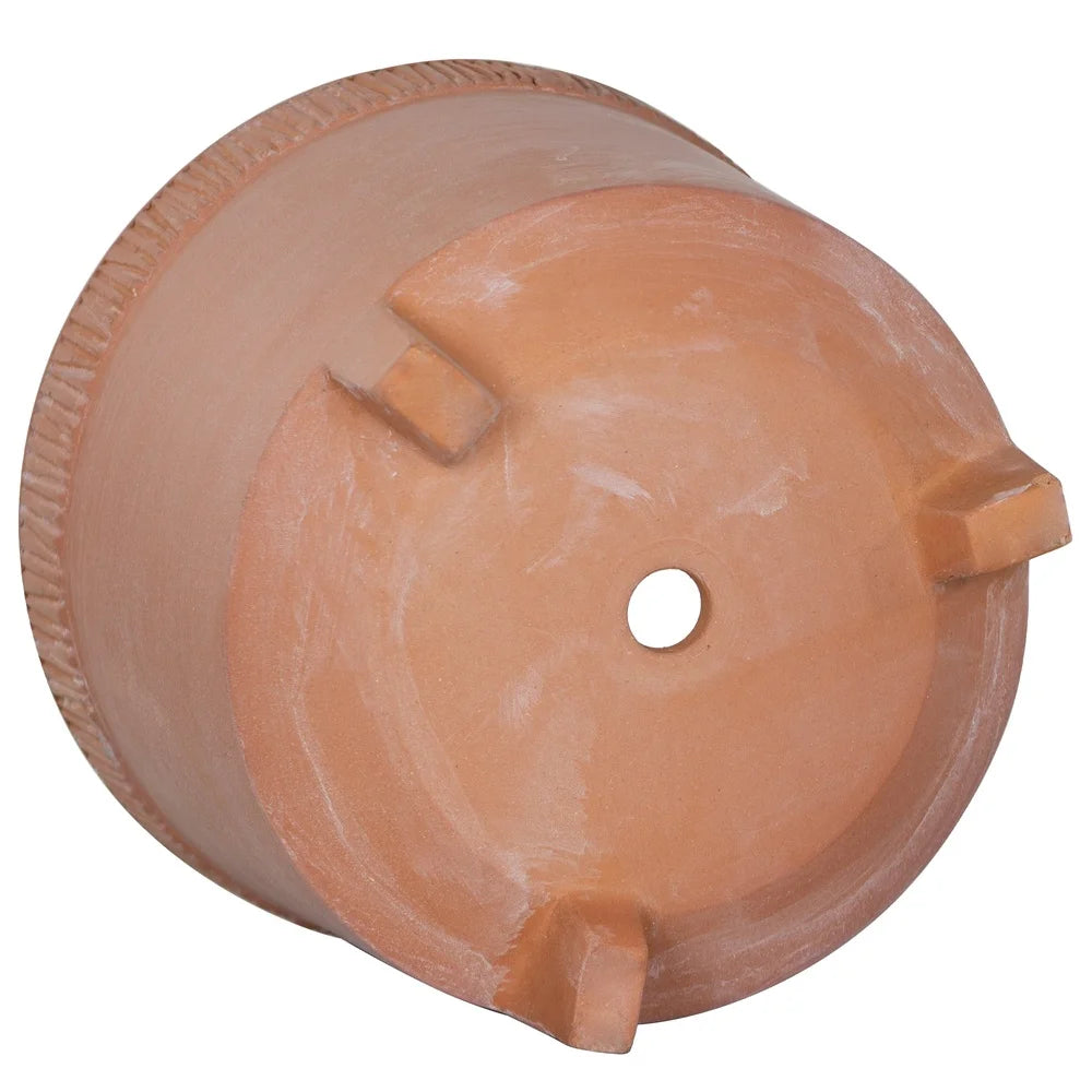 10in Footed Terracotta Clay Planter Handcrafted Pot with Drainage Holes Ideal Home Garden Patio Decor