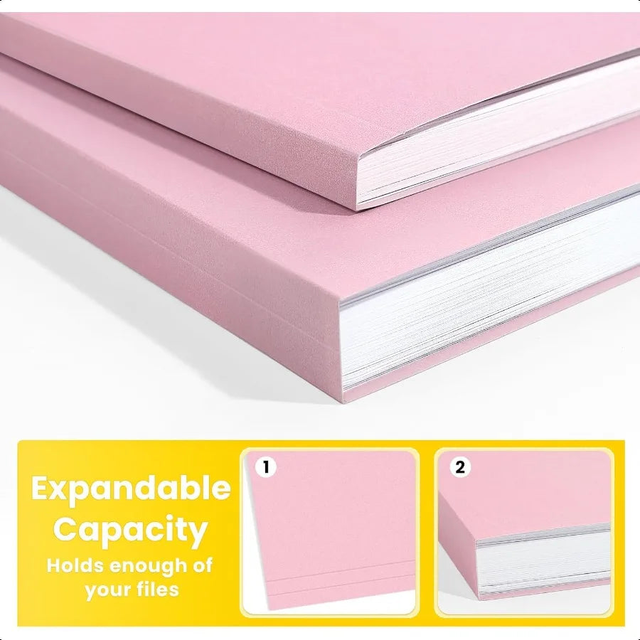 File Folders 30 Pack Manilla Folders 8.5 x 11 Colored File Folders Home Office School Supplies for Documents Files Paper Pink