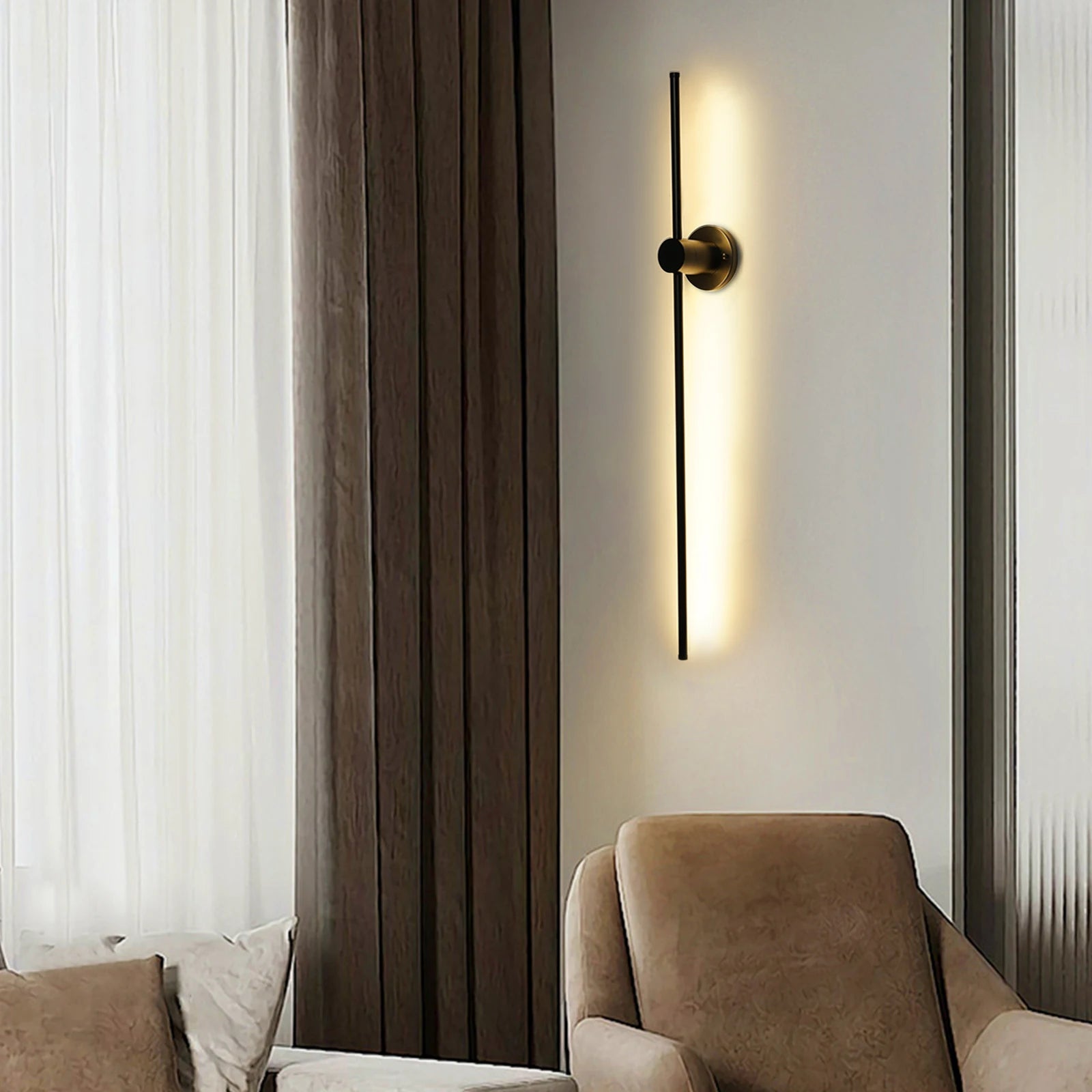 100cm Modern Long LED Wall Lamp Outdoor/Indoor Wall Mounted Linear Wall Lamp for Bedroom Livingroom TV Wall Home Simple Fixtures