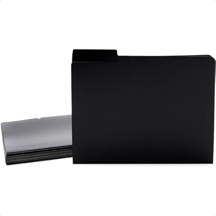 12 Pack Black File Folders 3 Tab 1 3 Cut File Folders Letter Size for Home Office School Plastic 9x11.5 in Office Supplies