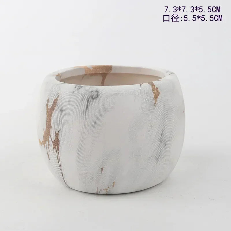 Transfer Water Art Gardening Ceramic Nordic Flower 2pcs Pots Decorations Office Supplies Vase Creative Succulent Gardening Home