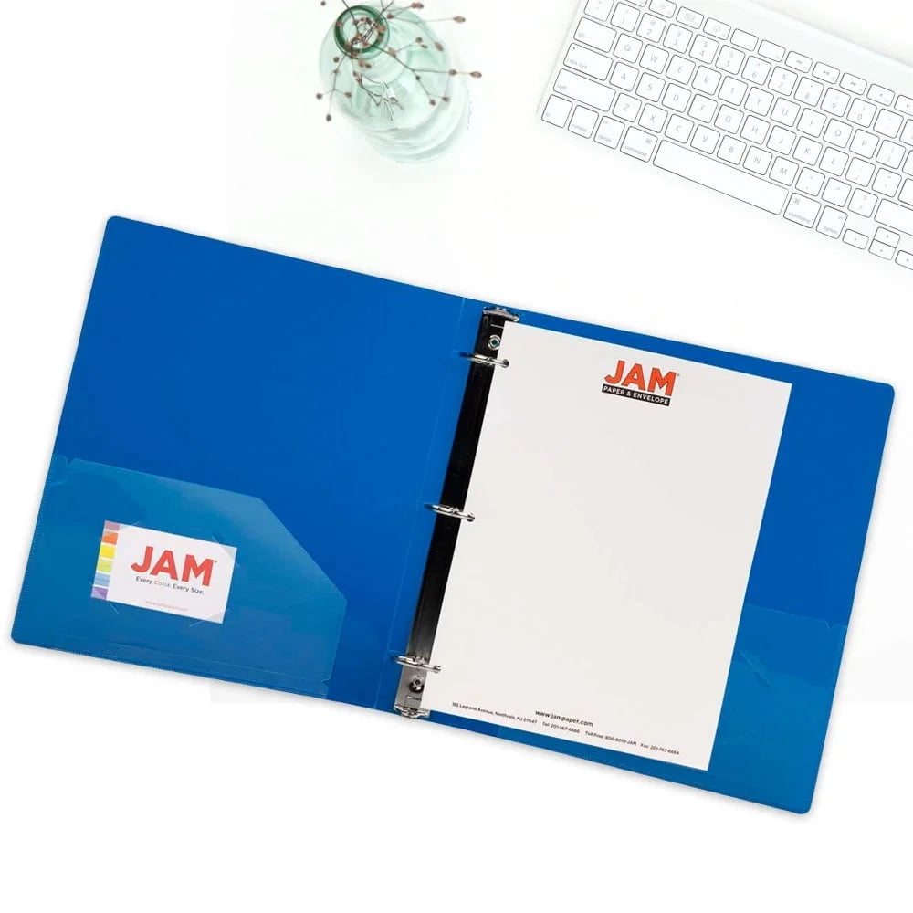 Plastic Binders with 3 Metal Rings Durable Organizer School Office Home 1 Pack Features Folder Pocket