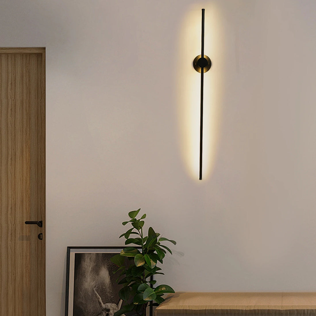 100cm Modern Long LED Wall Lamp Outdoor/Indoor Wall Mounted Linear Wall Lamp for Bedroom Livingroom TV Wall Home Simple Fixtures