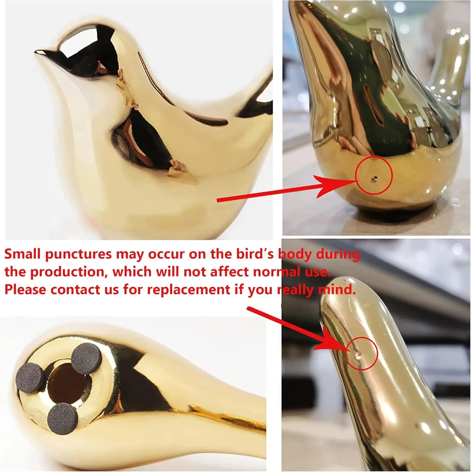 Small Birds Statues Gold Home Decor Modern Style Figurine Decorative Ornaments for Living Room,Bedroom,Office Desktop,Cabinets