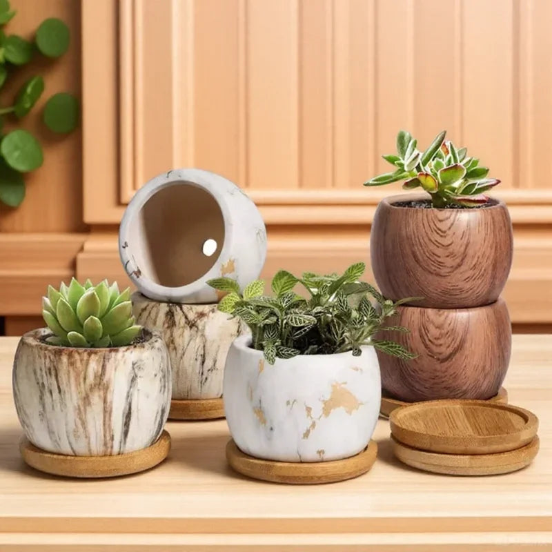 Transfer Water Art Gardening Ceramic Nordic Flower 2pcs Pots Decorations Office Supplies Vase Creative Succulent Gardening Home