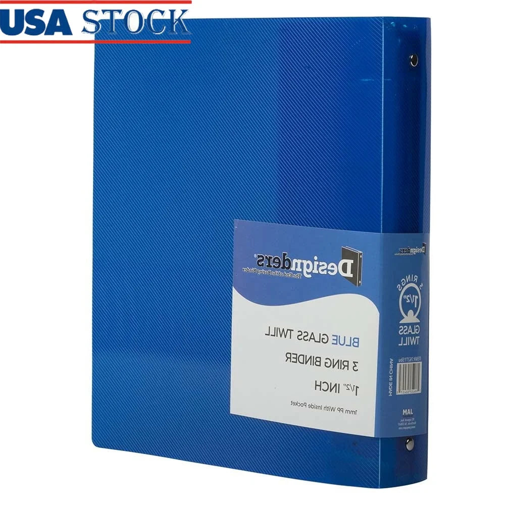 Plastic Binders with 3 Metal Rings Durable Organizer School Office Home 1 Pack Features Folder Pocket