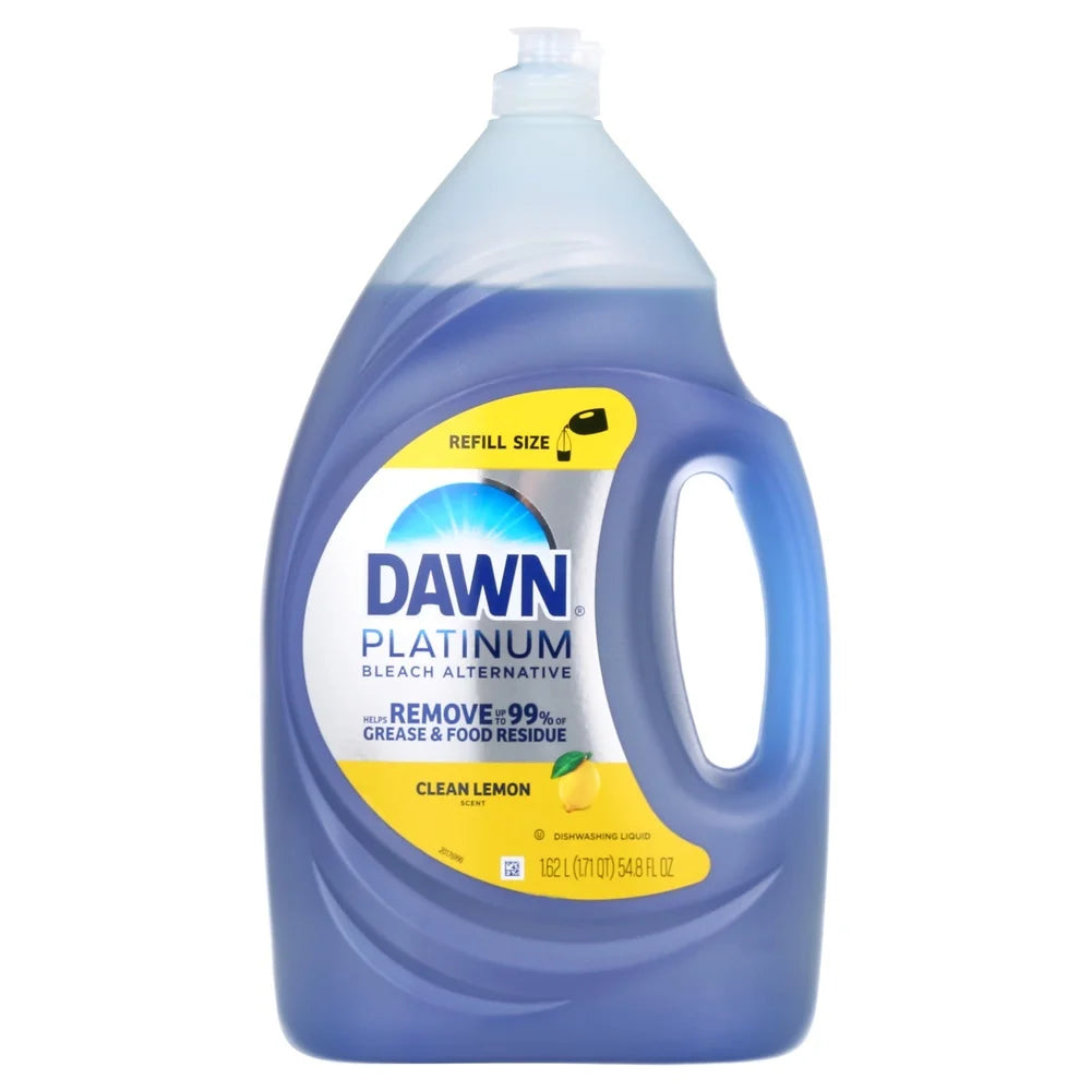 Platinum Dish Soap Liquid Grease Removal Natural Biodegradable Lemon 54.8oz Multi-Purpose Ultra Concentrated Dishwashing Cleaner