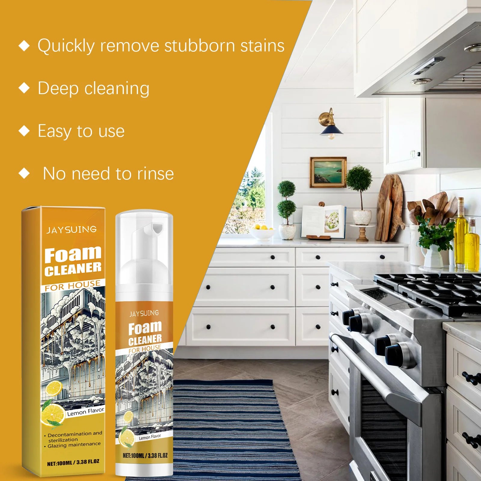 Jaysuing MultiPurpose Home Foam Cleaner MultiPurpose Home Floor Cooktop Decontaminating Cleaner 3pcs