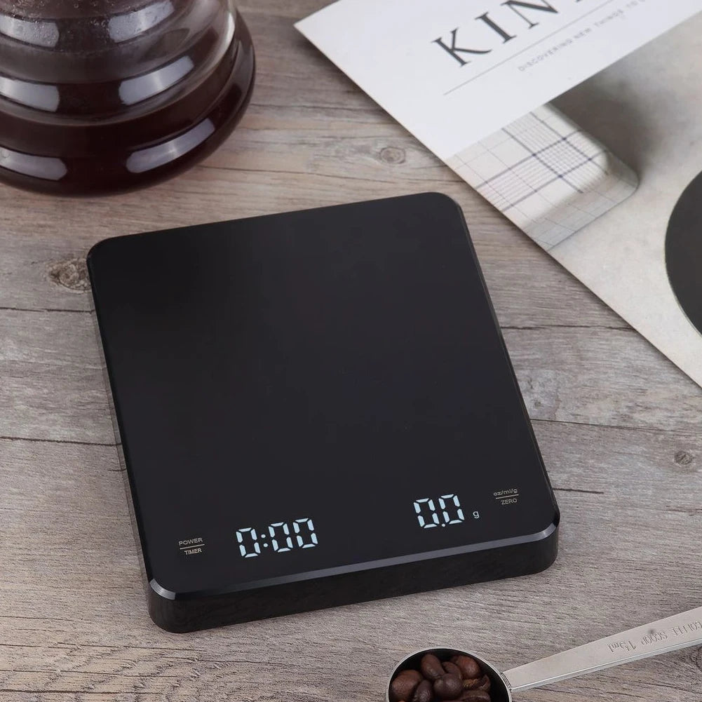 Mini Coffee Scale with Timer Accurate Scale Auto Tare Rechargeable 3kg/0.1g Portable Digital Kitchen Scale Portable Coffee Scale
