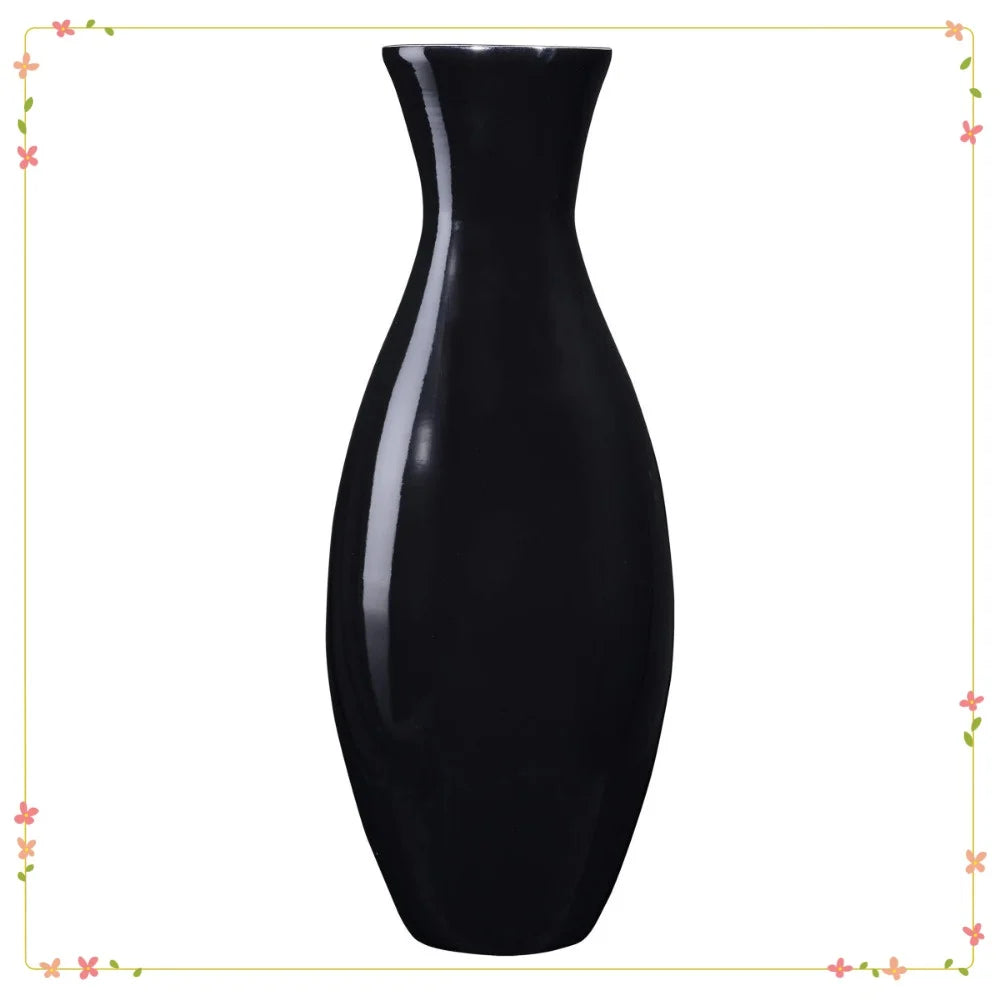 Handcrafted 20-Inch-Tall Sustainable Bamboo Floor Vase (Black)