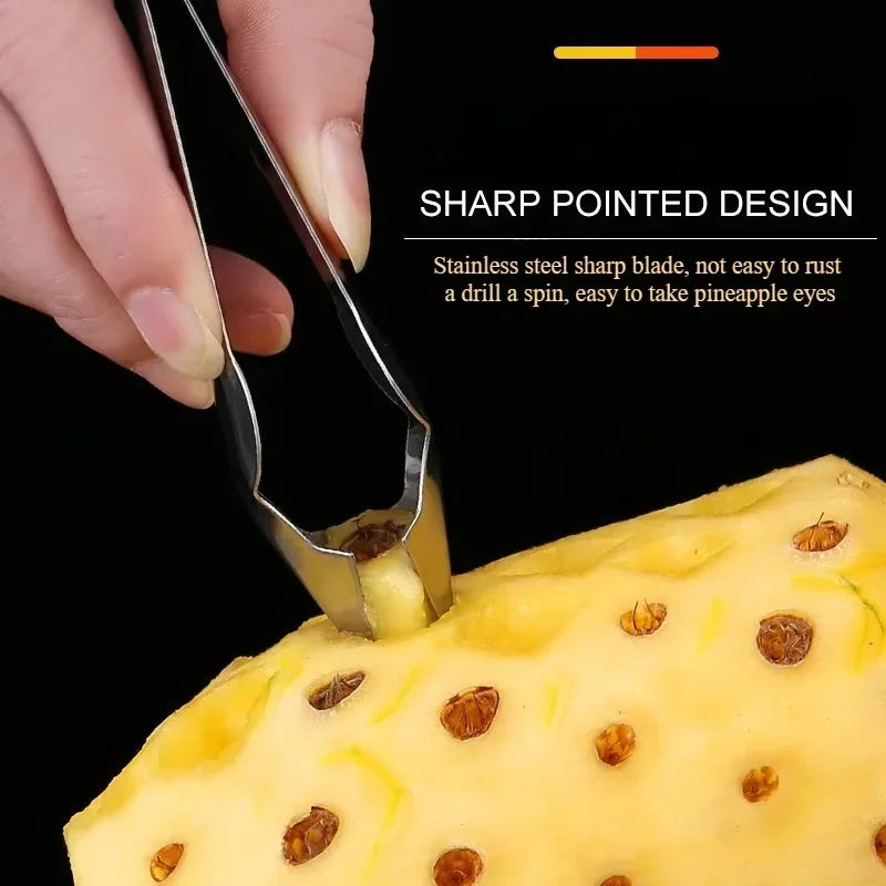 Stainless Steel Strawberry Huller Fruit Peeler Pineapple Corer Slicer Cutter Kitchen Knife Gadgets Pineapple Slicer Clips New