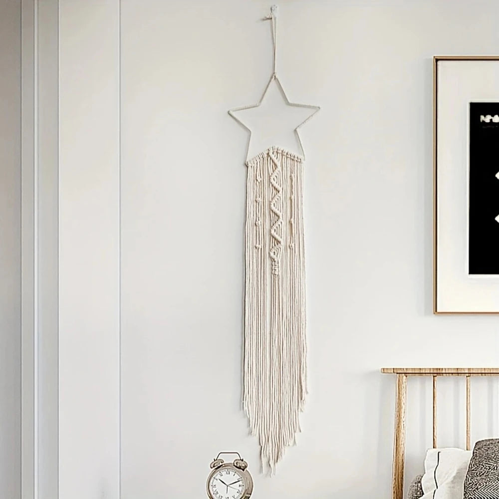 2pcs Star and Moon woven pendant Home decor Moon and Star Room pendant Bedroom pendant Christmas holiday gift