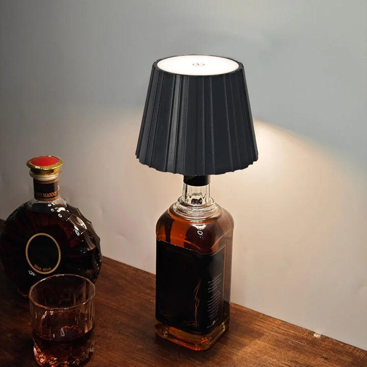 Wireless Touch Control Bottle Table Lamp, 3-color Infinitely Dimmable, USB Rechargeable, Table Lights, for Bar Home Decoration