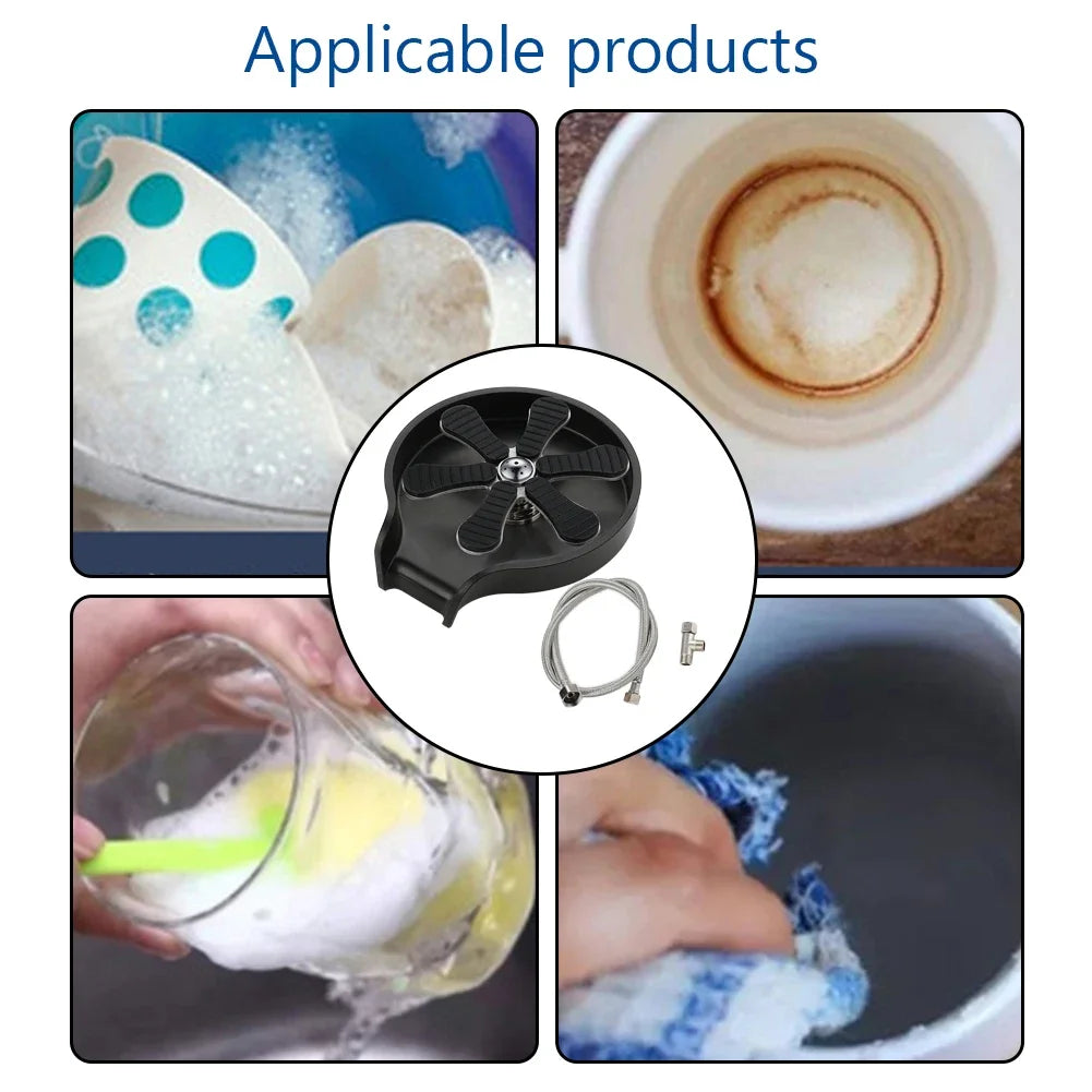 Kitchen Cup Washer High Pressure Automatic Cup Cleaner Multi-Angle Clean Cup Cleaner Machine for Beer Milk Bottle Tea Cup