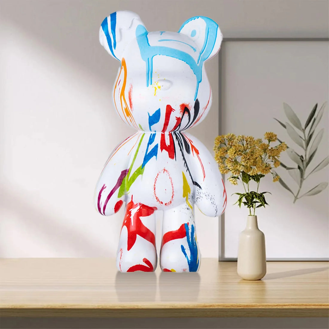 Resin Bear Statue Decor for Home, Art Figurine Animal Sculpture Ornament for Indoor，Room，Desktop