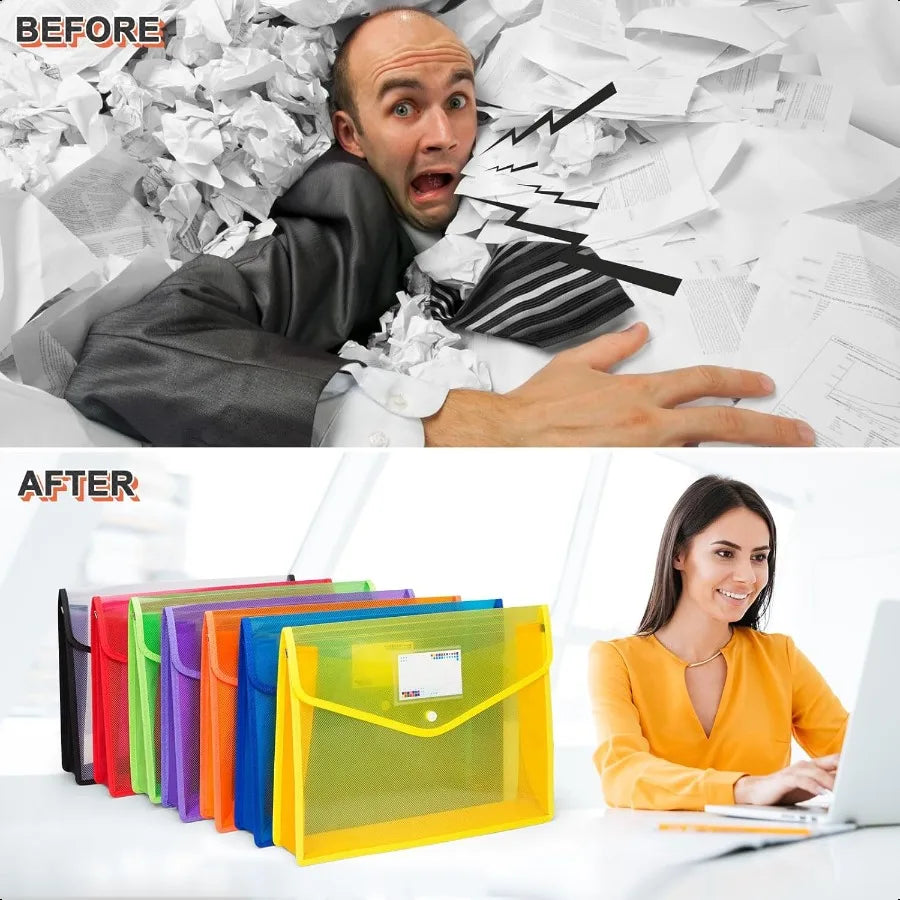 Plastic File Folders Waterproof Transparent Expandable File Organiser Portable Large Capacity A4B4 File Wallet for Office Busin