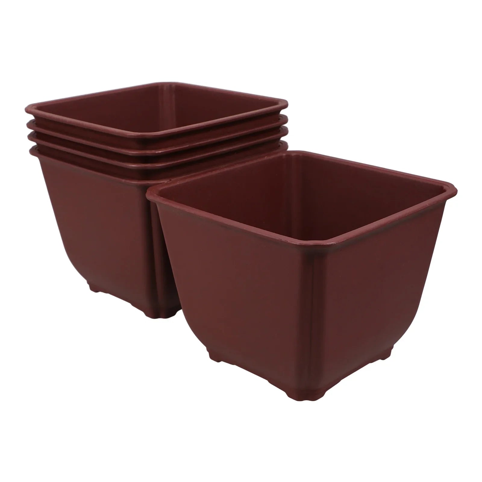 5 Pcs Square Flowerpot Cactus Planter Outdoor Nursery Containers Plastic Bonsai Vase Garden Supplies Planters For Large Pots