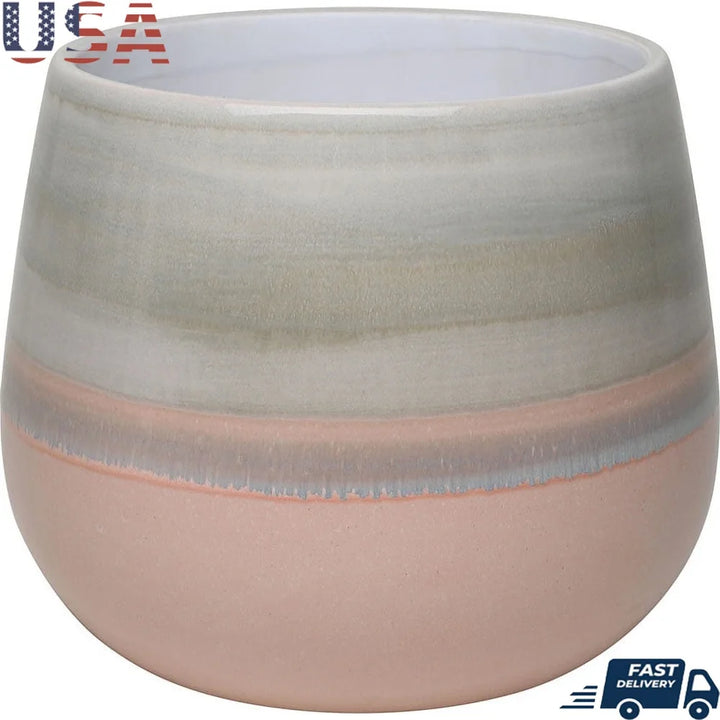 Ceramic Planter with Drainage Holes Indoor Outdoor Plants Succulents Flowers 10 Inch Decorative Pot