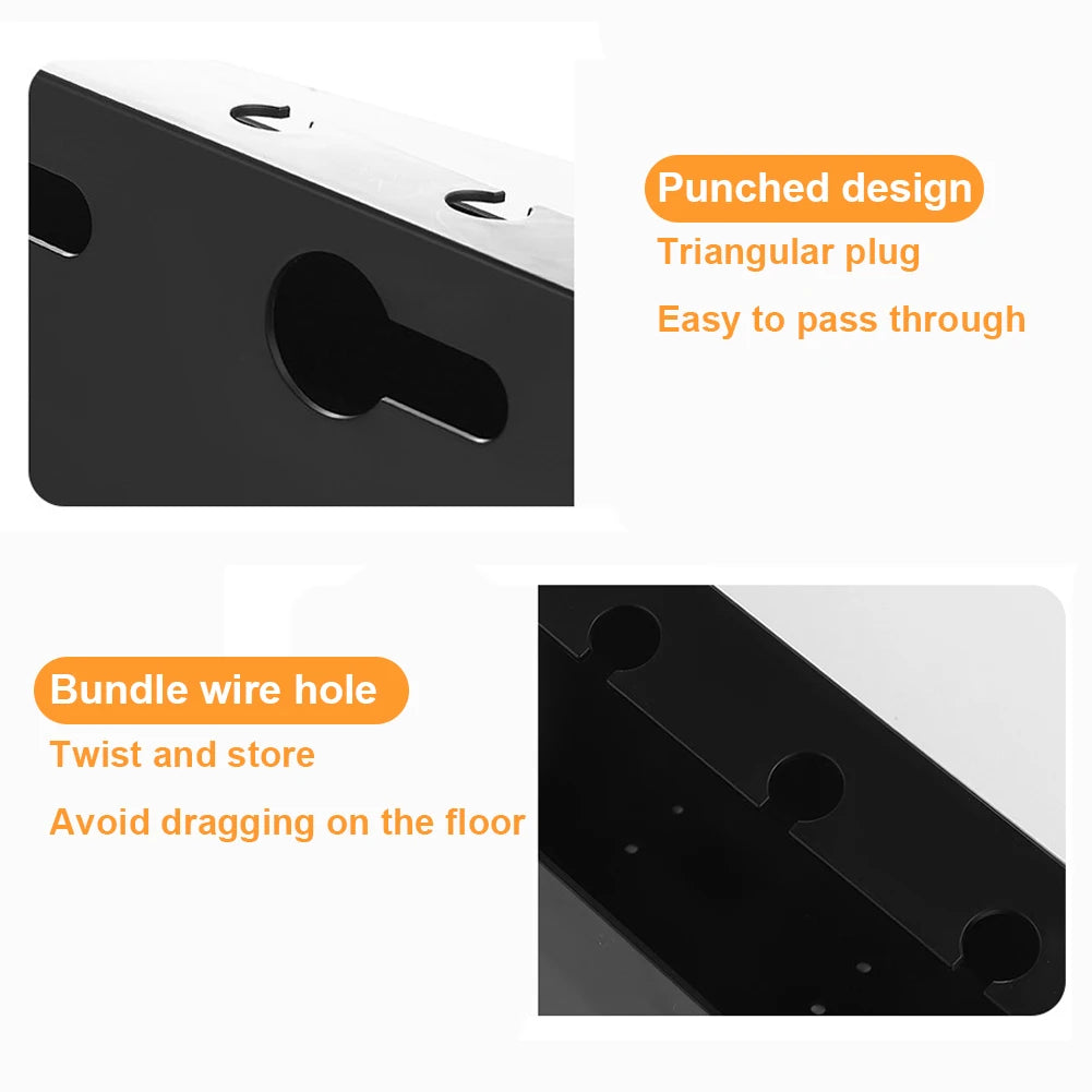 2Pcs Under Desk Cable Management Tray Self Adhesive Under Desk Cable Shelf No Punching Cable Storage Rack for Home Office