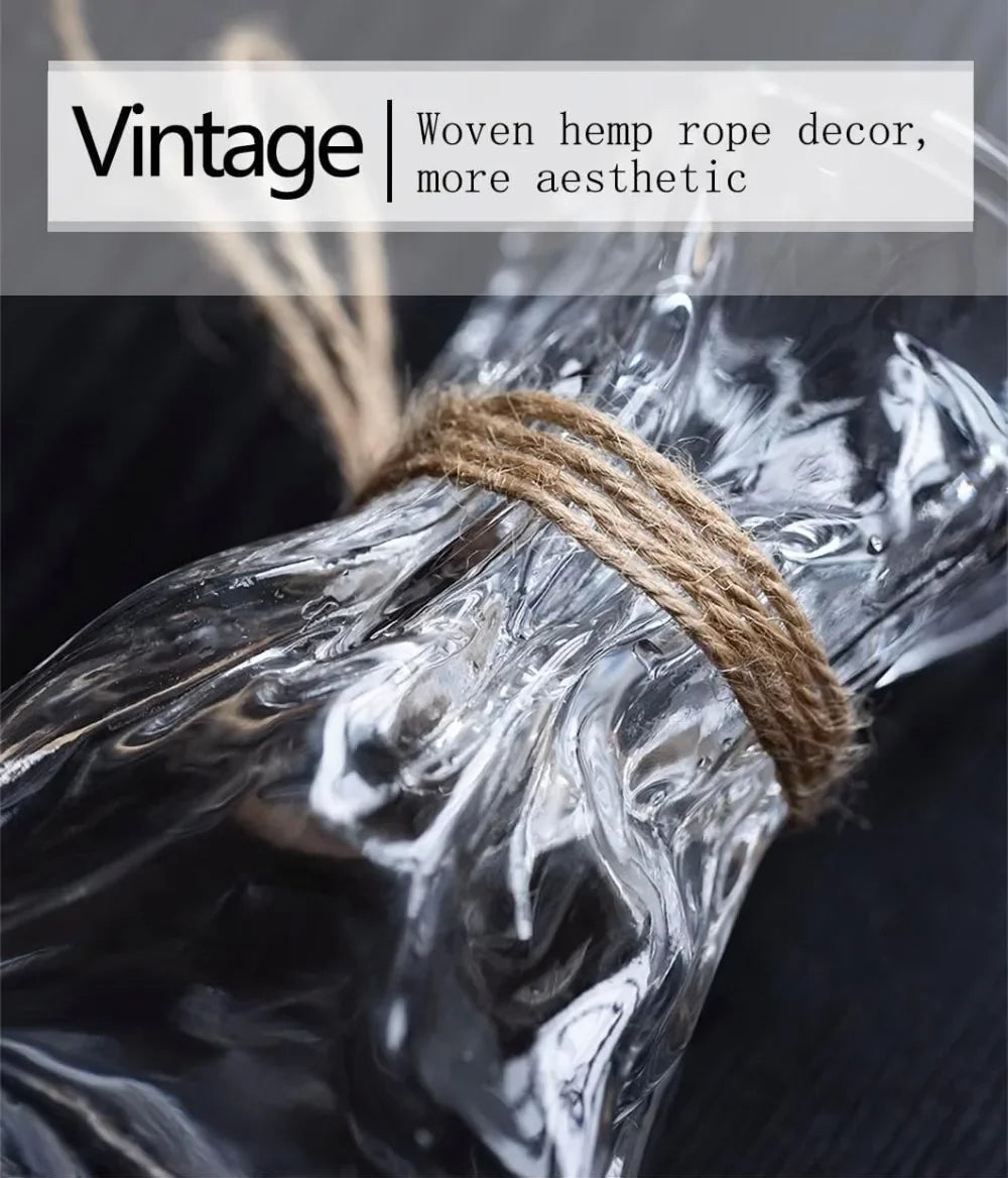 6 inch small glass vase, irregular transparent vase, suitable for center table interior table decoration, modern art deco vase