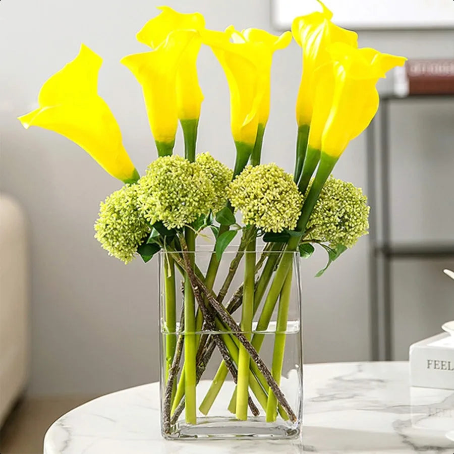 WGV Glass Rectangle Block Vase Width x Length 3" x 4" Height 6.5" Clear Floral Planter Container Votive Candle Holder Wedding P