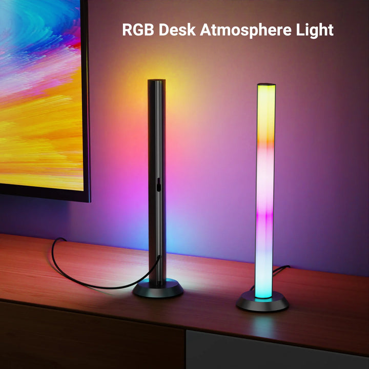 Smart LED Light Bars, RGB+IC TV Backlight with Music Sync, Bl LED Table Desk Light Bar, Game Lights with Scene Modes, Ambient Li