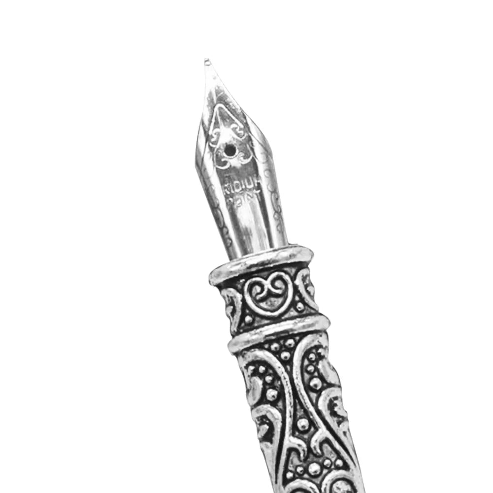 Retro Calligraphy Feather Dip Pen Writing Ink Bottle Stationery Birthday Gifts