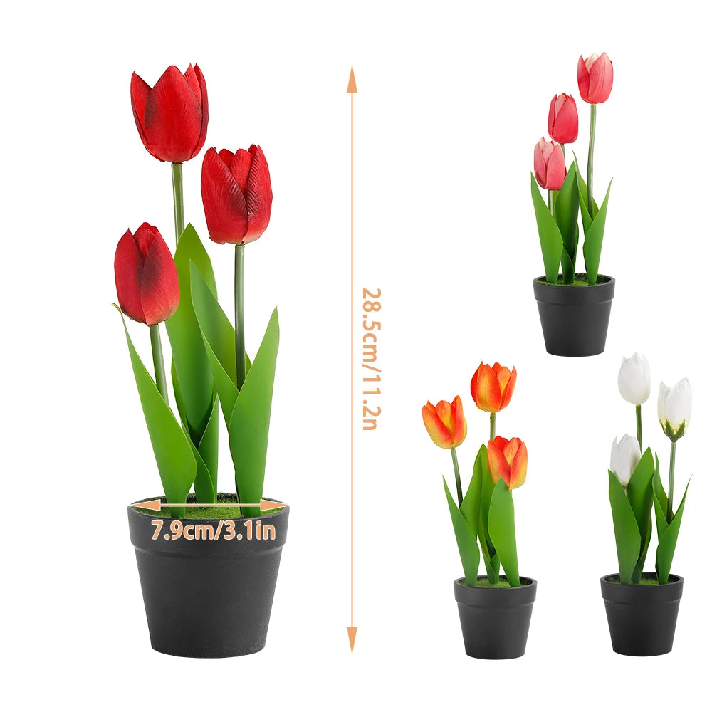 Mini Artificial Potted Flowers Bonsai - Lifelike Table Decor for Home & Garden, Fake Plant Ornaments