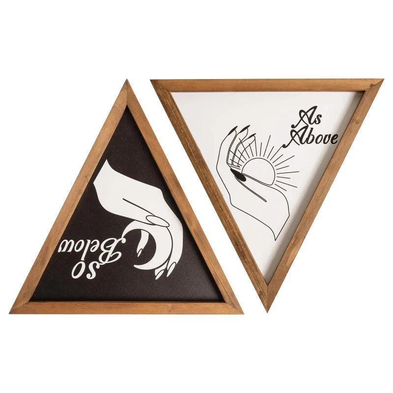 Witchy Wall Decor, Wood As Above So Below Sign, Gothic Mystical Altar Art, Bathroom Bedroom Room Home Aesthetic, Black